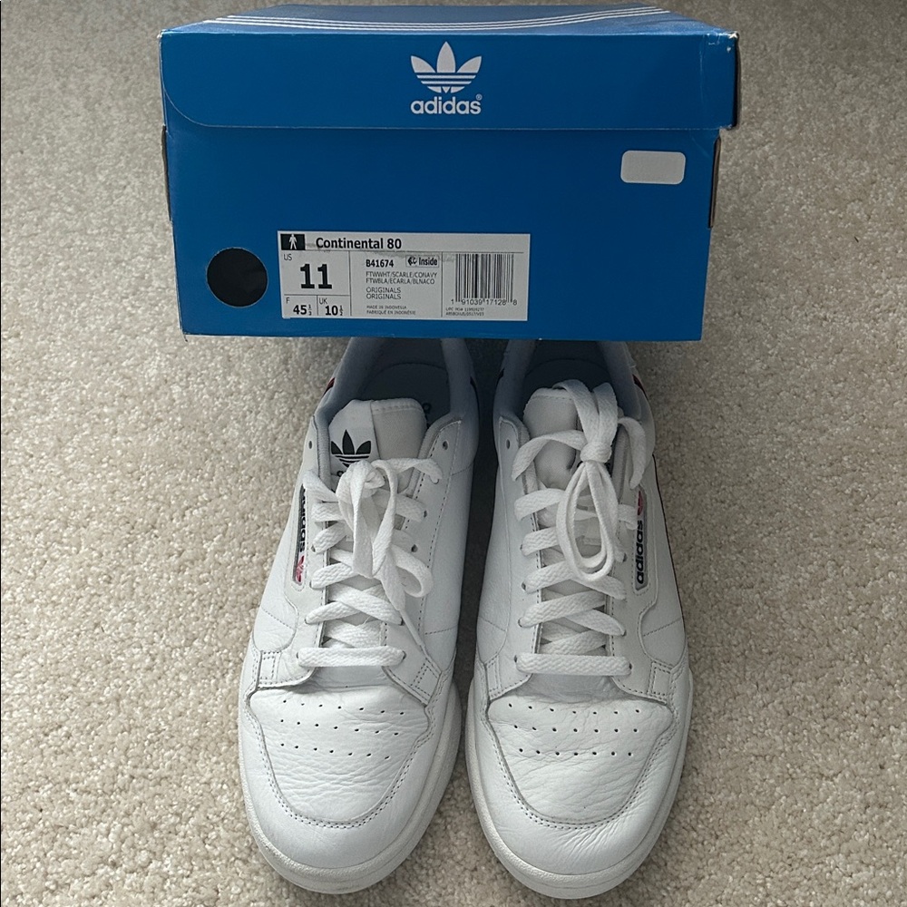 Adidas Classic White Sneakers with Black Accents